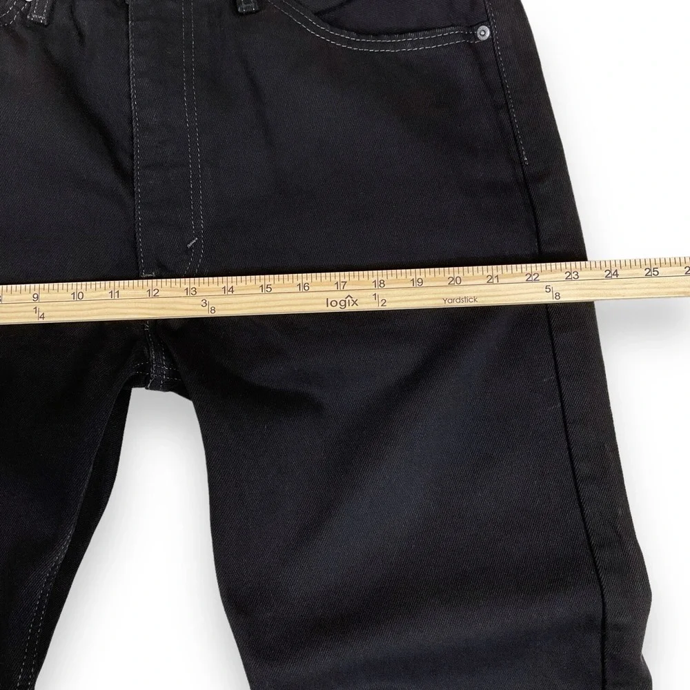 Levis Jeans Mens 38x32 (ACT 38x30) Black 505 Straight Denim